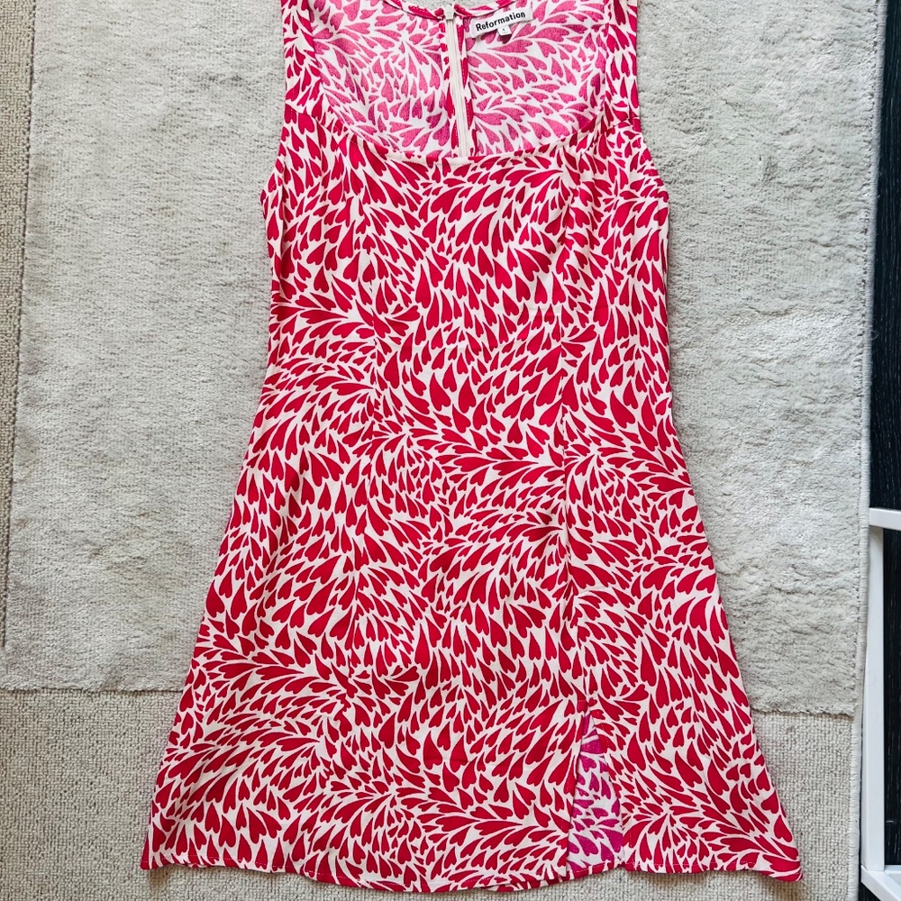 Reformation Noha Dress, Heart Pattern, Size 4